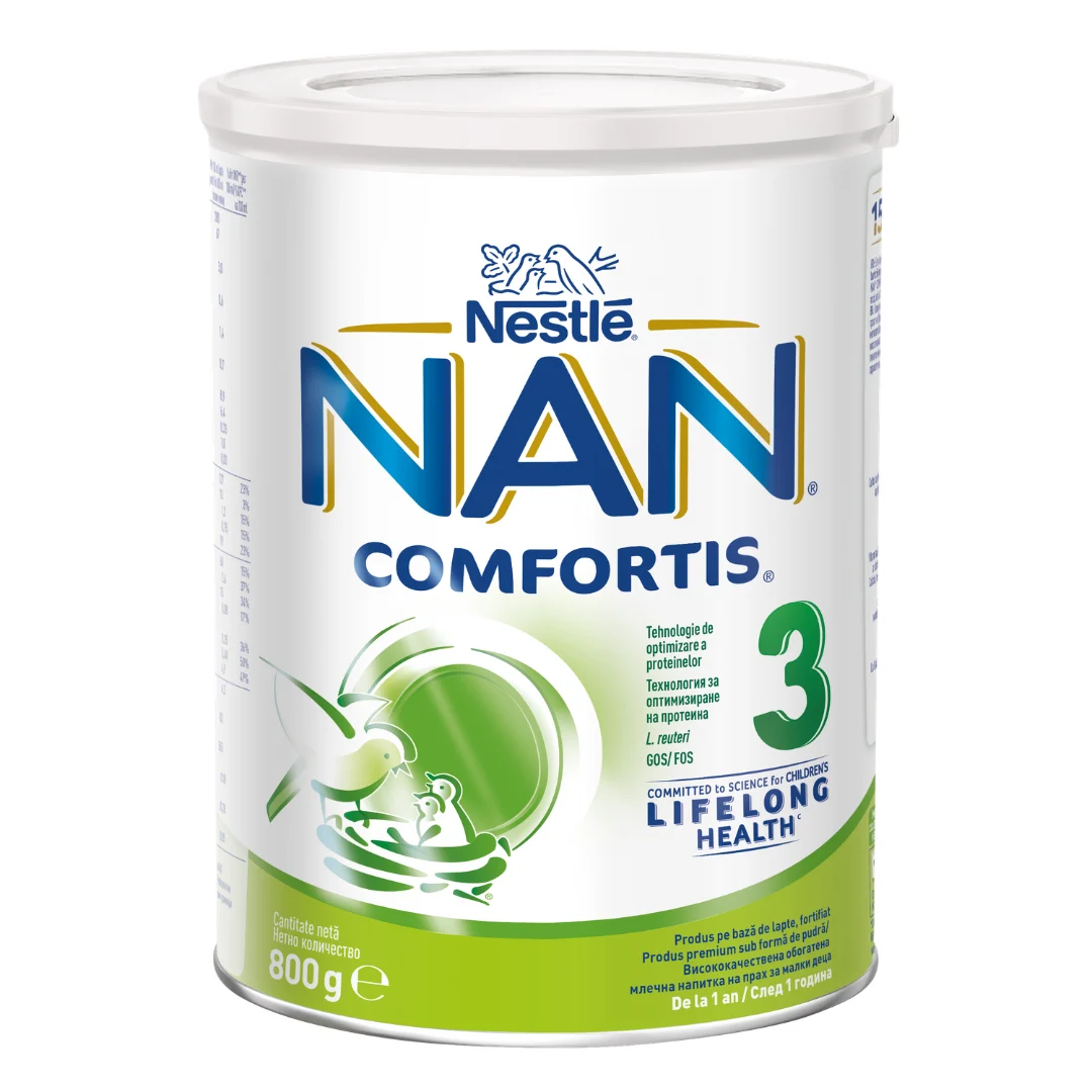 Formula de lapte praf fortifiat Nan 3 Comfortis, 12+ luni, 800 g,…