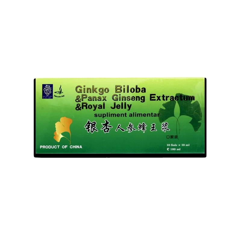Ginkgo Biloba, Panax Ginseng Extract si Royal Jelly, 10*10 ml,…