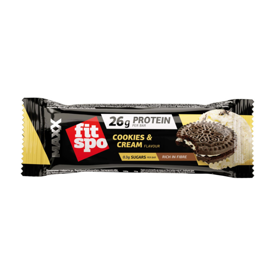 Baton proteic Maxx Cookies and Cream, 75g, FitSpo