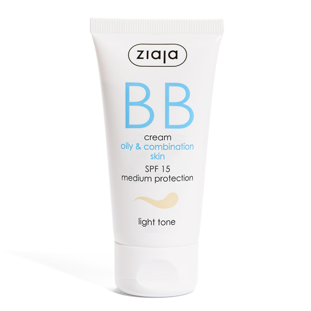 Crema BB cu SPF15 nuanta deschisa pentru ten mixt  gras, 50 ml, Ziaja