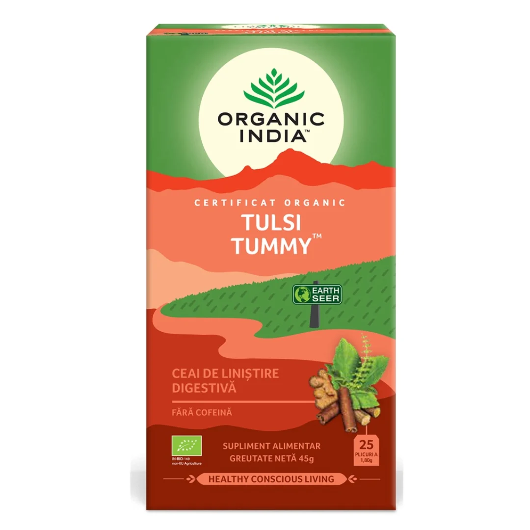 Ceai Tulsi Tummy, 25 plicuri, Organic India