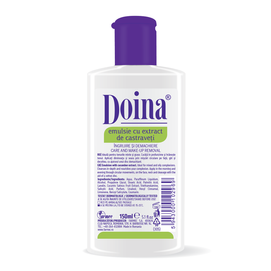 Emulsie cu extract de castraveți Doina, 150ml, Farmec