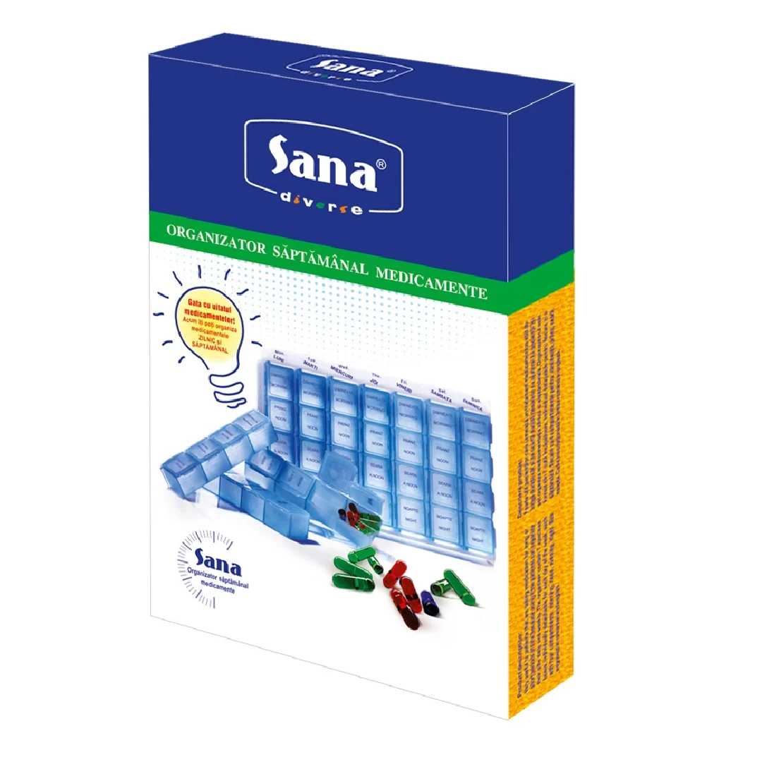 Organizator medicamente saptamanal, Sana