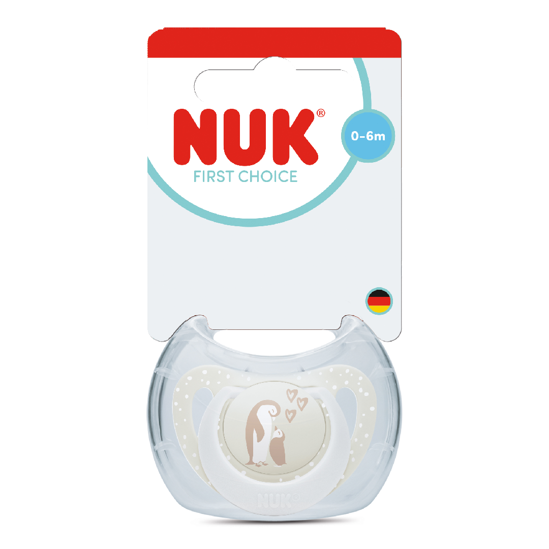 Suzeta silicon First Choice, Pinguin, 0-6 luni, 1 bucata, Nuk