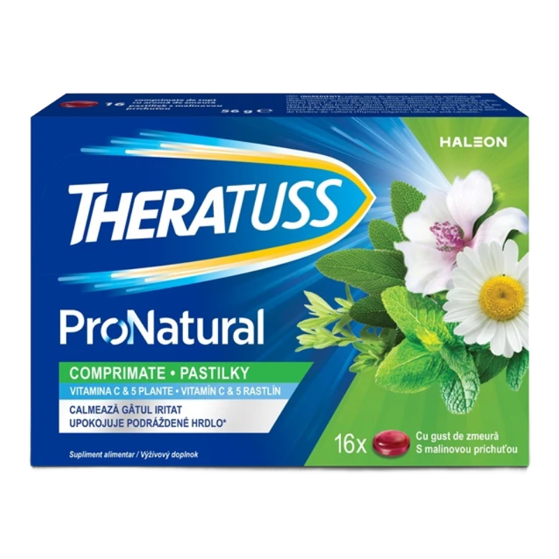 Theratuss Natural, 16 comprimate de supt, Haleon