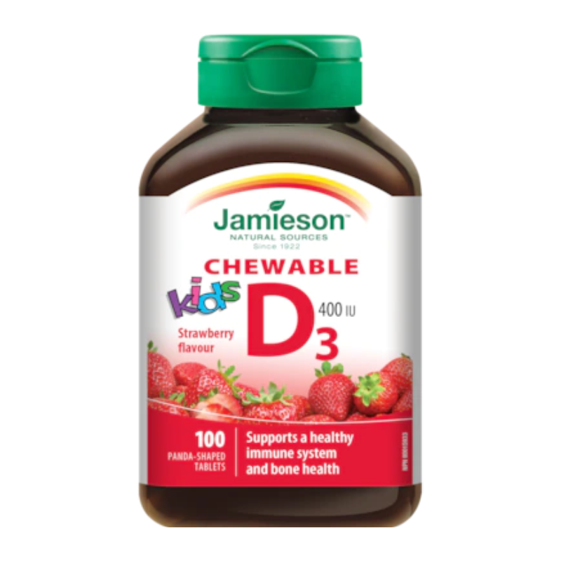 Vitamina D3 400UI kids cu aroma de capsuni, 100 tablete masticabile,…